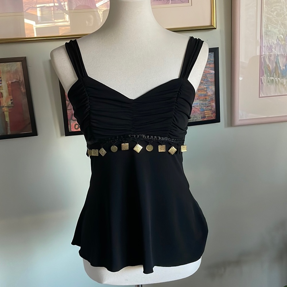 Black tank with gold details